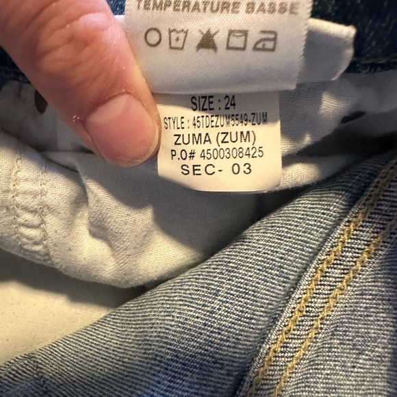 Joe’s Jeans Blue The Smith Mid Rise Straight Crop Distressed Hem Jeans Size 24 - Picture 8 of 8